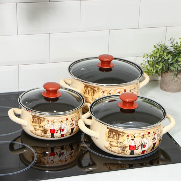 Набор кастрюль &laquo;Сомелье-Экстра&raquo;: 3 предмета: 1.5, 2, 3 л