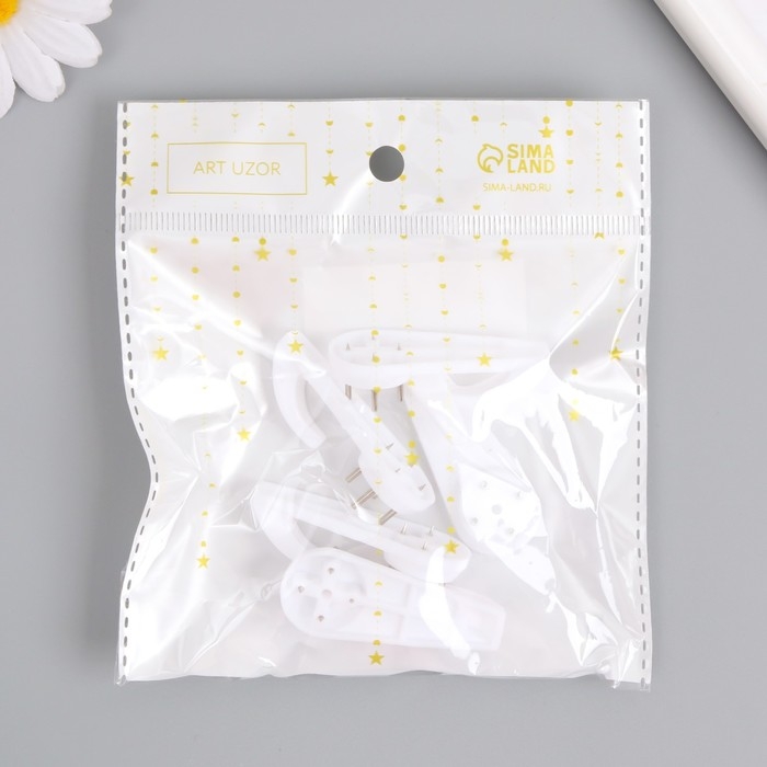 Крючок пластик, металл универсальный набор 5 шт С183 5х2 см