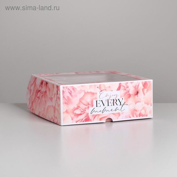 Коробка для капкейков, кондитерская упаковка, 9 ячеек &laquo;Enjoy every moment&raquo;, 25 х 25 х 10 см