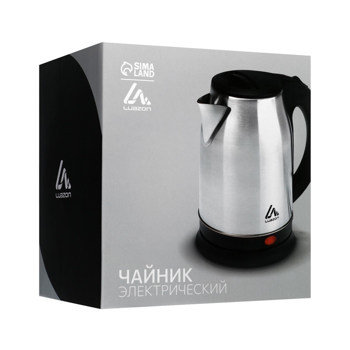 Чайник электрический Luazon LSK-1803, металл, 1.8 л, 1800 Вт, серебристо-чёрный Чайник электрический Luazon LSK-1803, металл, 1.8 л, 1800 Вт, серебристо-чёрный