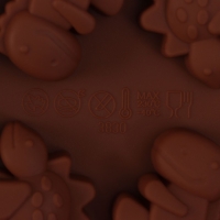 Форма для леденцов Доляна «Дино», силикон, 14×11×1,5 см, 8 ячеек, с палочками, цвет коричневый Форма для леденцов Доляна «Дино», силикон, 14×11×1,5 см, 8 ячеек, с палочками, цвет коричневый