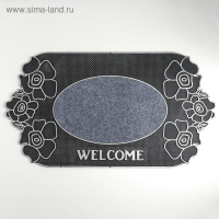 Коврик придверный Доляна &laquo;Welcome цветы&raquo;, 40&times;70 см, цвет МИКС