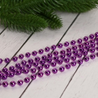 Бусы на ёлку 2,7 м "Шарики" d-7 мм, фиолетовый