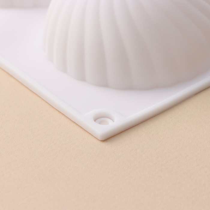 Форма для муссовых десертов и выпечки KONFINETTA &laquo;Купол&raquo;, силикон, 30&times;17,5&times;4 см, 6 ячеек (d=7,5 см), цвет белый