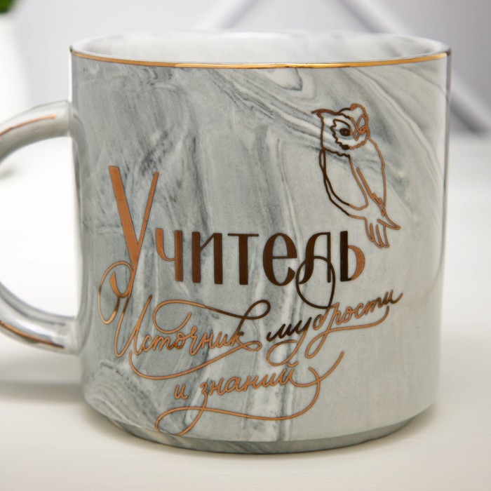 Кружка керамическая &laquo;Учитель&raquo;, 350 мл, цвет серый