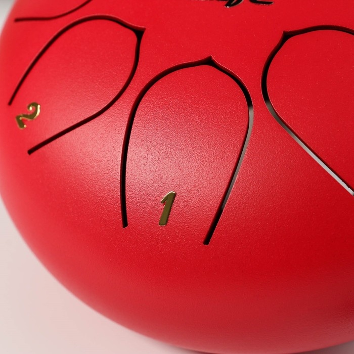 Глюкофон - музыкальный инструмент, красный, 8 лепестков, 15 х 9 см