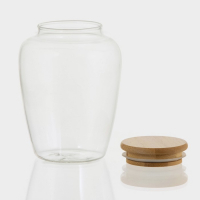 Банка стеклянная для хранения сыпучих продуктов &laquo;Эко. Кубышка&raquo;, 750 мл, 10,5&times;14,5 см, с бамбуковой крышкой