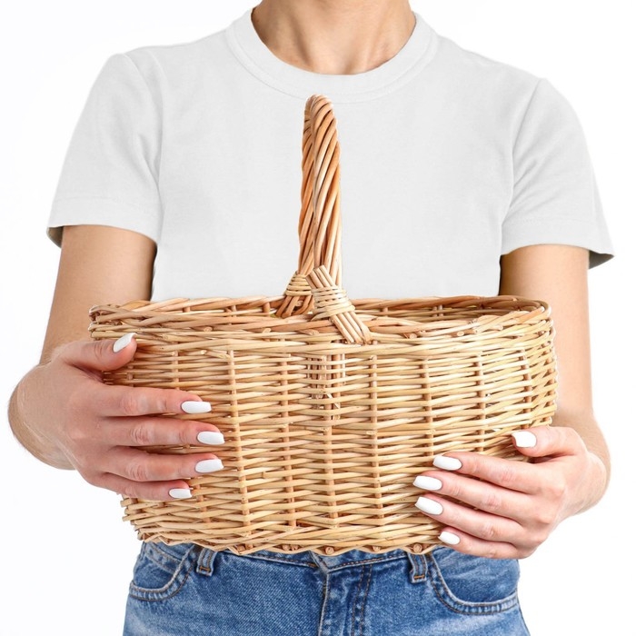 Корзина &laquo;Ягодное лукошко&raquo;, дно:24х16 см, верх: 28х23 см, H=14/27 см, лоза