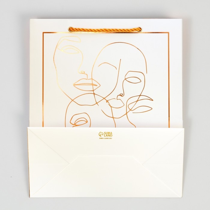 Пакет подарочный ламинированный, упаковка, &laquo;Бронза&raquo;, 23 х 27 х 12 см