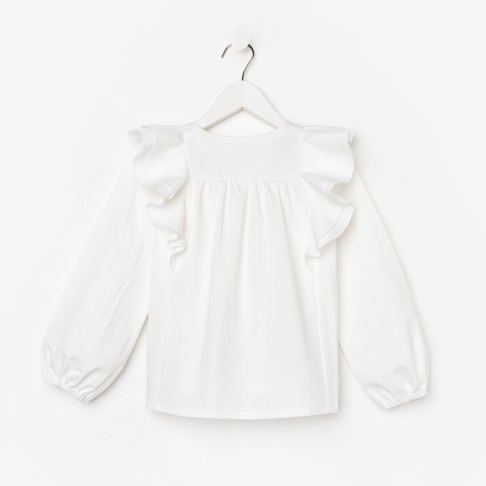 Рубашка для девочки KAFTAN, размер 32 (110-116), цвет белый
