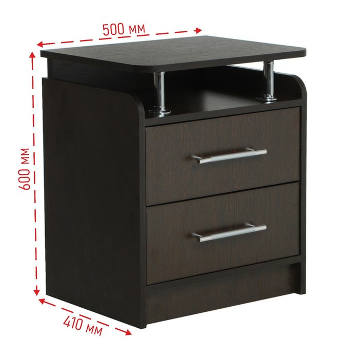 Тумба прикроватная Милан, 600х500х410, Венге Тумба прикроватная Милан, 600х500х410, Венге