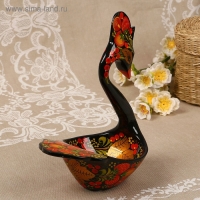 Конфетница &laquo;Лебедь&raquo;, хохлома
