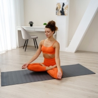 Коврик для йоги Sangh, 173&times;61&times;0,4 см, цвет тёмно-серый