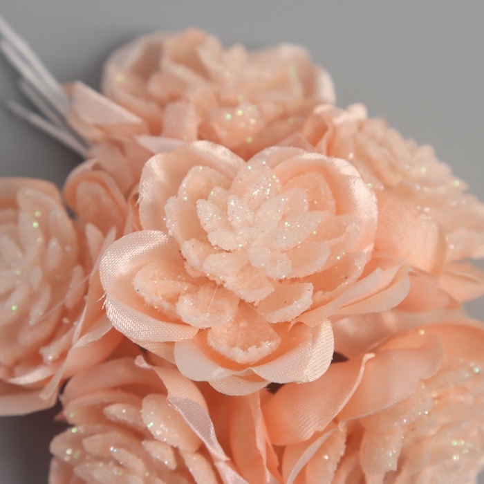 Декор для творчества Декор для творчества "Камелия" оранжевый (1 набор=1 букет) в букете 6 шт 4х11 см