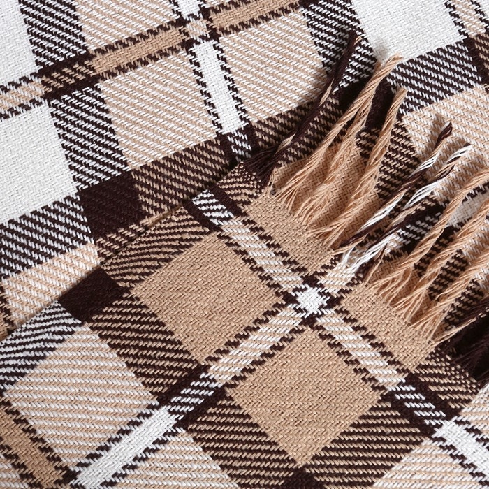 Плед Валенсия 140х200см, 03/BABBLE,цв. белый/пес/кор, хл50%, пэ30%, пан20%