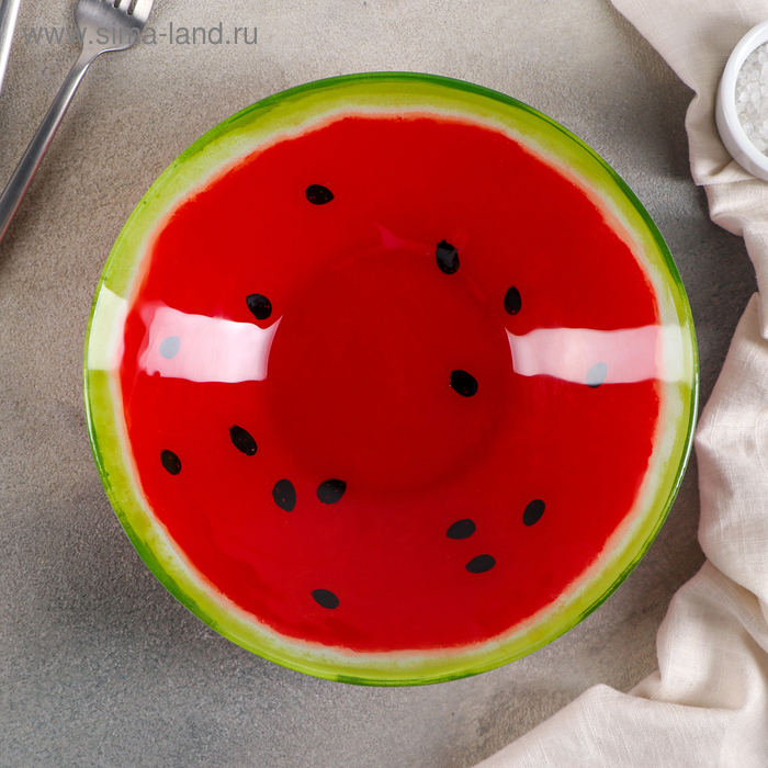 Салатник стеклянный Доляна «Сладкий арбуз», 920 мл, 22×5 см Салатник стеклянный Доляна «Сладкий арбуз», 920 мл, 22×5 см