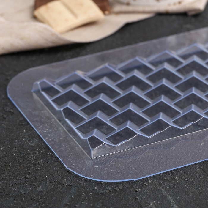 Форма для шоколада и конфет пластиковая &laquo;Плитка Кубики Экстра&raquo;, цвет прозрачный