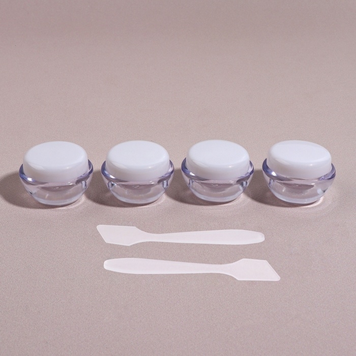 Набор для хранения, 6 предметов, 10 мл, цвет прозрачный/белый Набор для хранения, 6 предметов, 10 мл, цвет прозрачный/белый