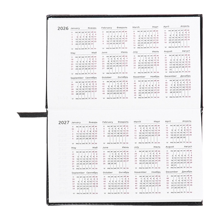 Планинг карманный датированный 2025, 155 х 95мм 64 листа, deVENTE.Matrix, твердая обложка кожзам с поролоном, тиснение, блок 70, черный