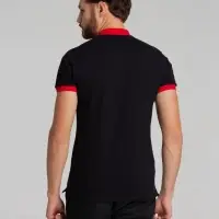 Рубашка поло Prince 190 черная с красным, размер XS