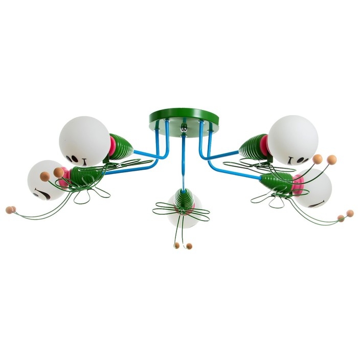 Люстра Люстра "Букашки" 5хЕ27 зеленый 68х68х25 см BayerLux