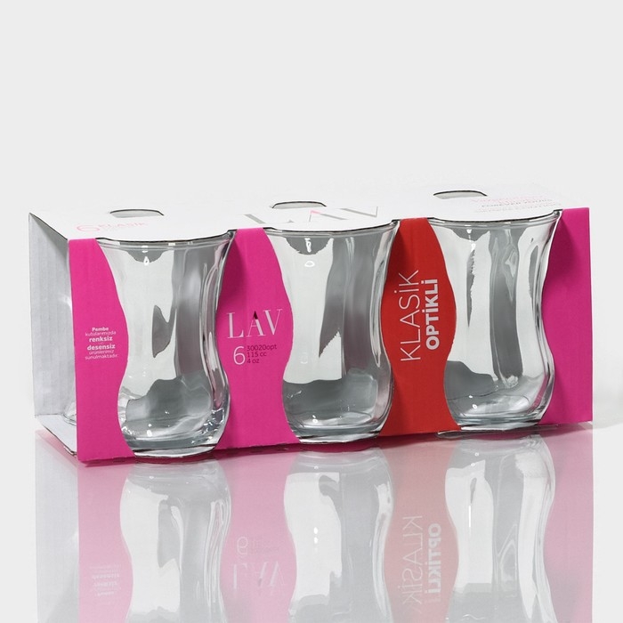 Набор стеклянных стаканов армуду &laquo;Классик&raquo;, 100 мл, 5,7&times;8,3 см, 6 шт