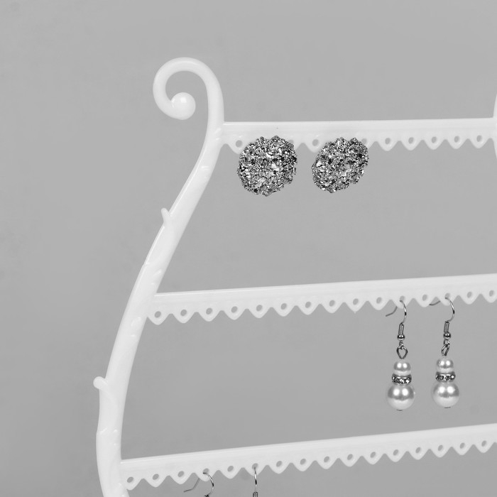 Подставка для украшений &laquo;Арфа&raquo;, 23 места, 10&times;20&times;27 см, цвет белый