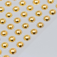 Наклейка пластик стразы "Жемчужины" d=8 мм 24х10 см