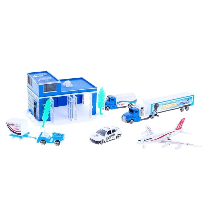 Набор игровой &laquo;Аэропорт&raquo; с металлическими машинами, МИКС