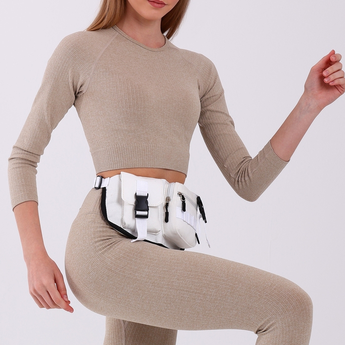 Сумка поясная на молнии, цвет белый Сумка поясная на молнии, цвет белый