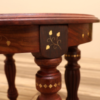 Стол резной "Круг" дерево 45х45х39 см