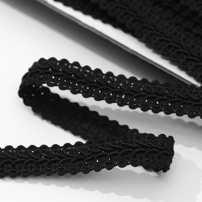 Тесьма декоративная &laquo;Шанель&raquo;, 12 мм, 10 &plusmn; 1 м, цвет чёрный