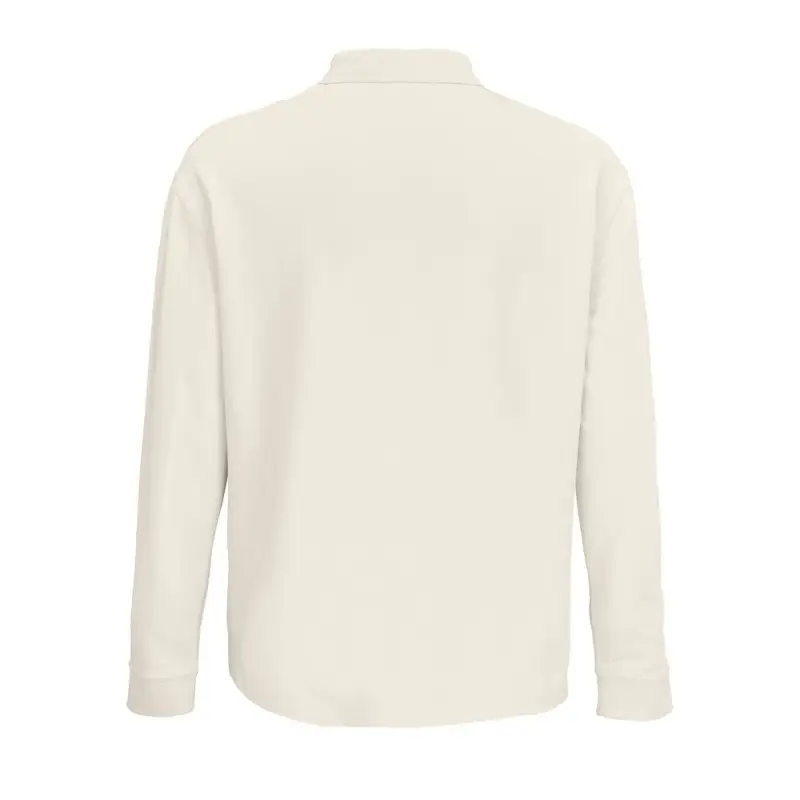 Рубашка поло оверсайз с длинным рукавом Heritage, молочная, размер XS