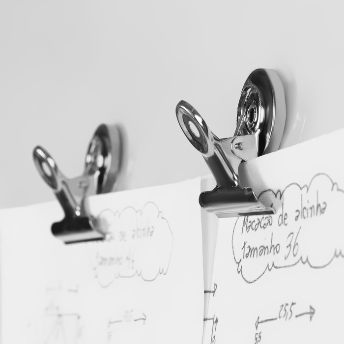 Зажимы для кроя с магнитом, 3,8 см, 5 шт, цвет серебряный Зажимы для кроя с магнитом, 3,8 см, 5 шт, цвет серебряный