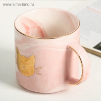 Кружка керамическая &laquo;Мяу&raquo;, 350 мл, цвет золотистый