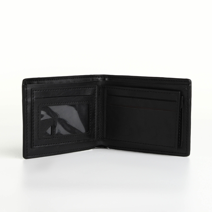 Портмоне мужское без застёжки, отдел для карт, монет, цвет чёрный