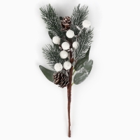 Новогодний декор, веточка "Зимние настроение" 28х12х6 см Новогодний декор, веточка "Зимние настроение" 28х12х6 см