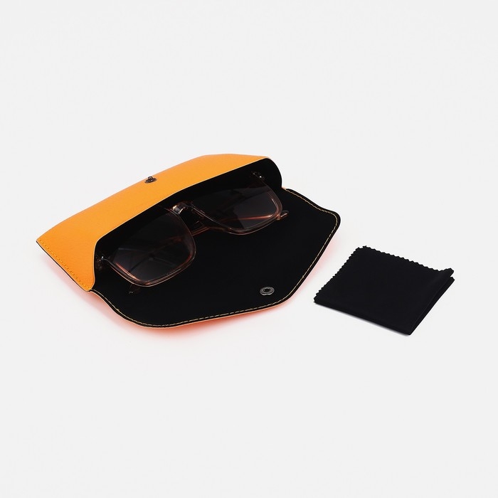 Футляр для очков на кнопке, длина 17 см, цвет оранжевый Футляр для очков на кнопке, длина 17 см, цвет оранжевый