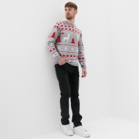 Джемпер вязаный KAFTAN "Новогодний" размер 50, серый