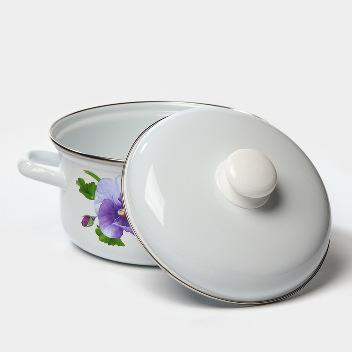 Кастрюля эмалированная «Анютины глазки», 3 л, индукция Кастрюля эмалированная «Анютины глазки», 3 л, индукция