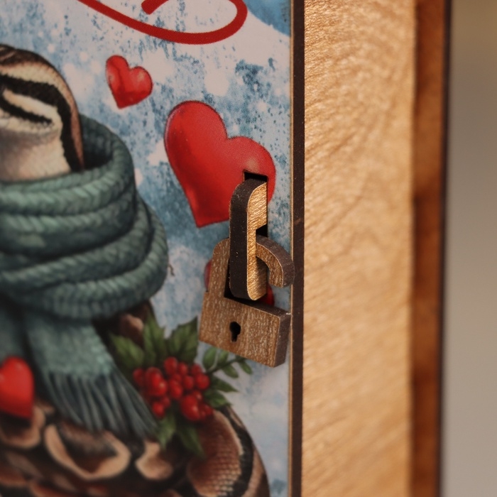 Новогодняя шкатулка-книга "Тепла" 14х12х5 см