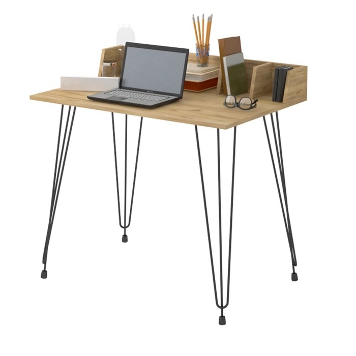 Стол письменный Liverpool 90х50х75 см, дуб крафт золотой, чёрный