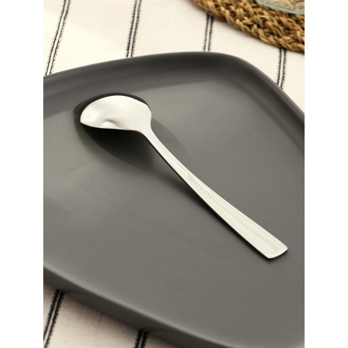 Ложка столовая из нержавеющей стали Magistro Bravo, длина 18 см, толщина 2 мм, цвет серебряный Ложка столовая из нержавеющей стали Magistro Bravo, длина 18 см, толщина 2 мм, цвет серебряный