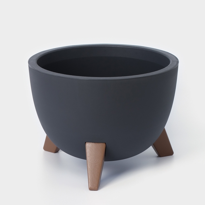 Кашпо на ножках «Флориан», 4,2 л, d=25 см, h=18,5 см, цвет графитовый Кашпо на ножках «Флориан», 4,2 л, d=25 см, h=18,5 см, цвет графитовый