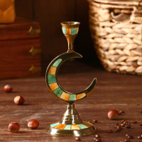 Подсвечник "Месяц" латунь, перламутр 8,5х8,5х19,5 см Подсвечник "Месяц" латунь, перламутр 8,5х8,5х19,5 см