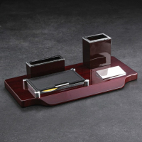 Набор настольный канцелярский 4в1 с визитницей, микс Набор настольный канцелярский 4в1 с визитницей, микс