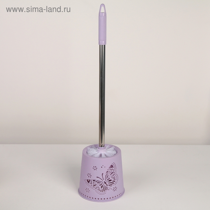 Ёрш для унитаза с подставкой «Бабочки», 12,5×12,5×50 см, цвет МИКС Ёрш для унитаза с подставкой «Бабочки», 12,5×12,5×50 см, цвет МИКС