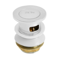 Донный клапан ZEIN BP1, 1 1/4", маленькая кнопка, с переливом, для раковины, хром Донный клапан ZEIN BP1, 1 1/4", маленькая кнопка, с переливом, для раковины, хром