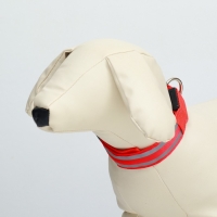 Ошейник с подсветкой Двойная полоса размер S, ОШ 35-43 х 2,5 см, 3 режима свечения красный 977224 Ошейник с подсветкой Двойная полоса размер S, ОШ 35-43 х 2,5 см, 3 режима свечения красный 977224