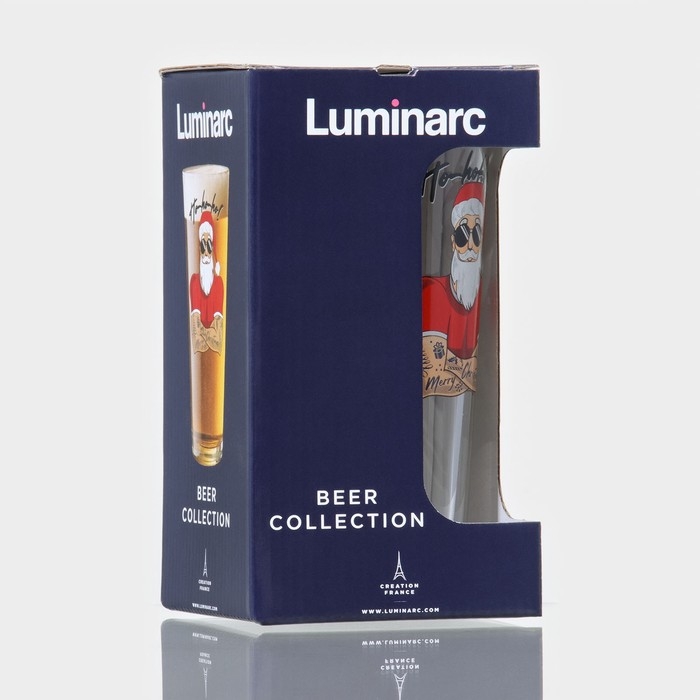 Стакан стеклянный высокий &laquo;Коник. Хипстер Дед Мороз&raquo;, 570 мл, микс